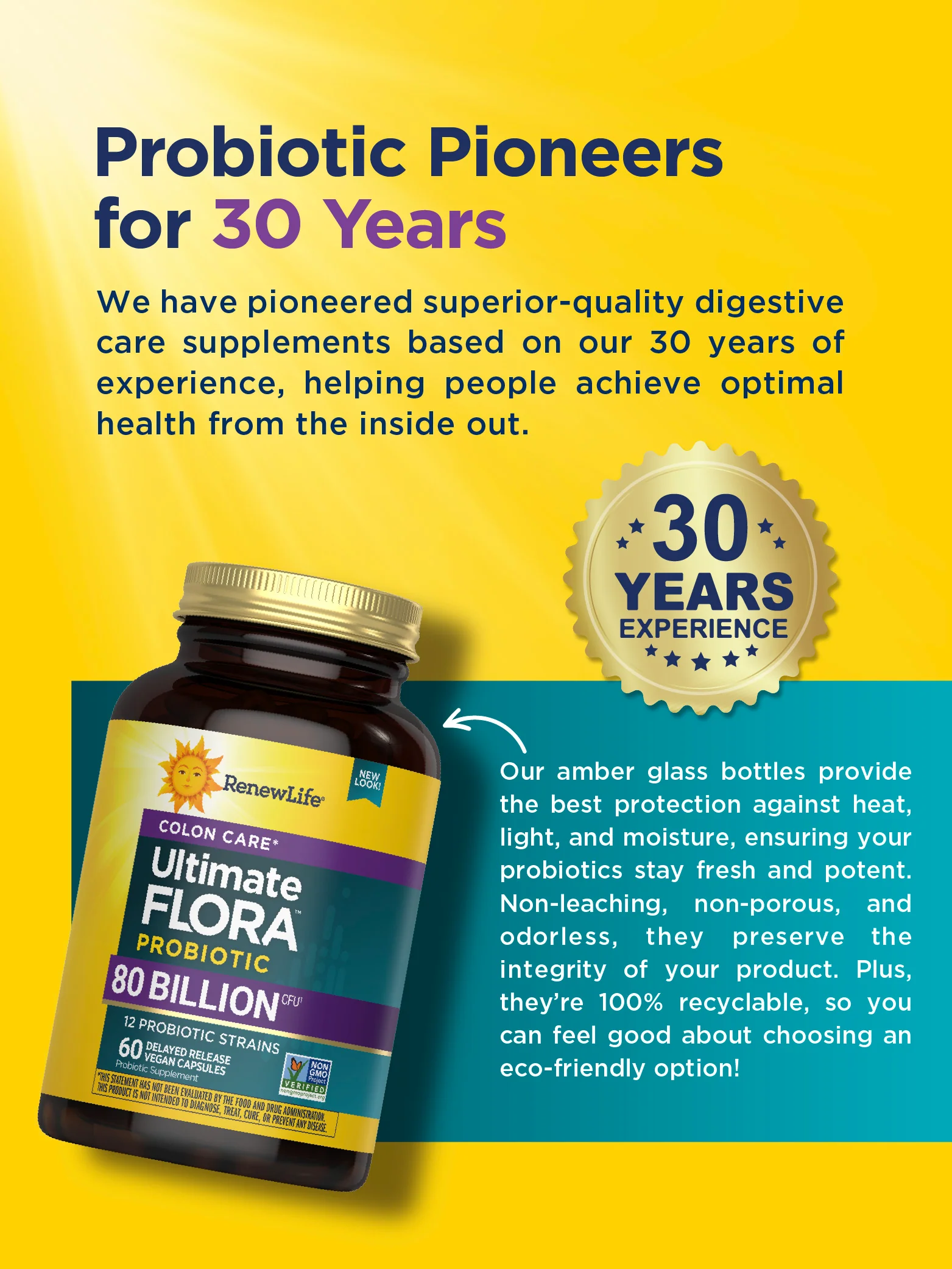 Ultimate Flora Colon Care Probiotic 80 Billion, 60 Delayed Release Vegan Caps - Image 8