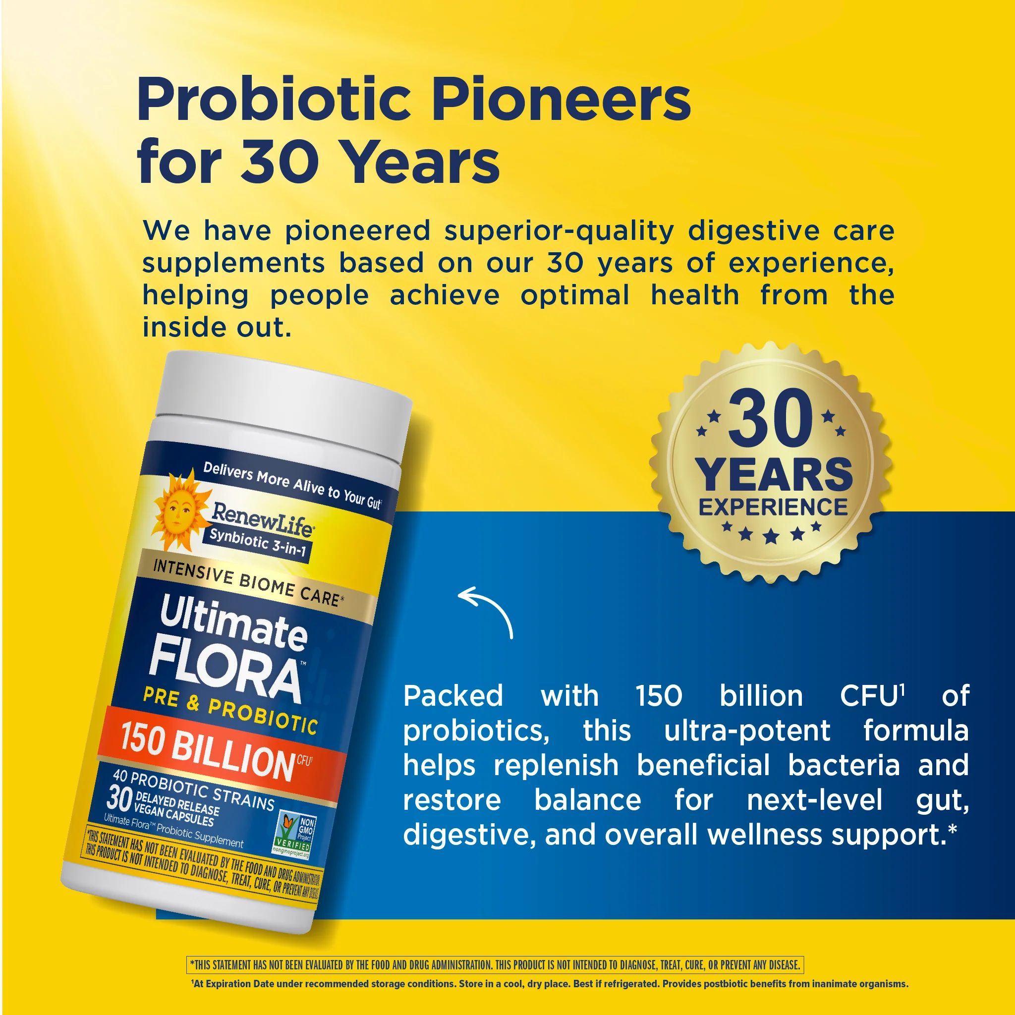 Ultimate Flora Extra Care Probiotic 150 Billion, 30 Delayed Release Vegan Caps - Image 7