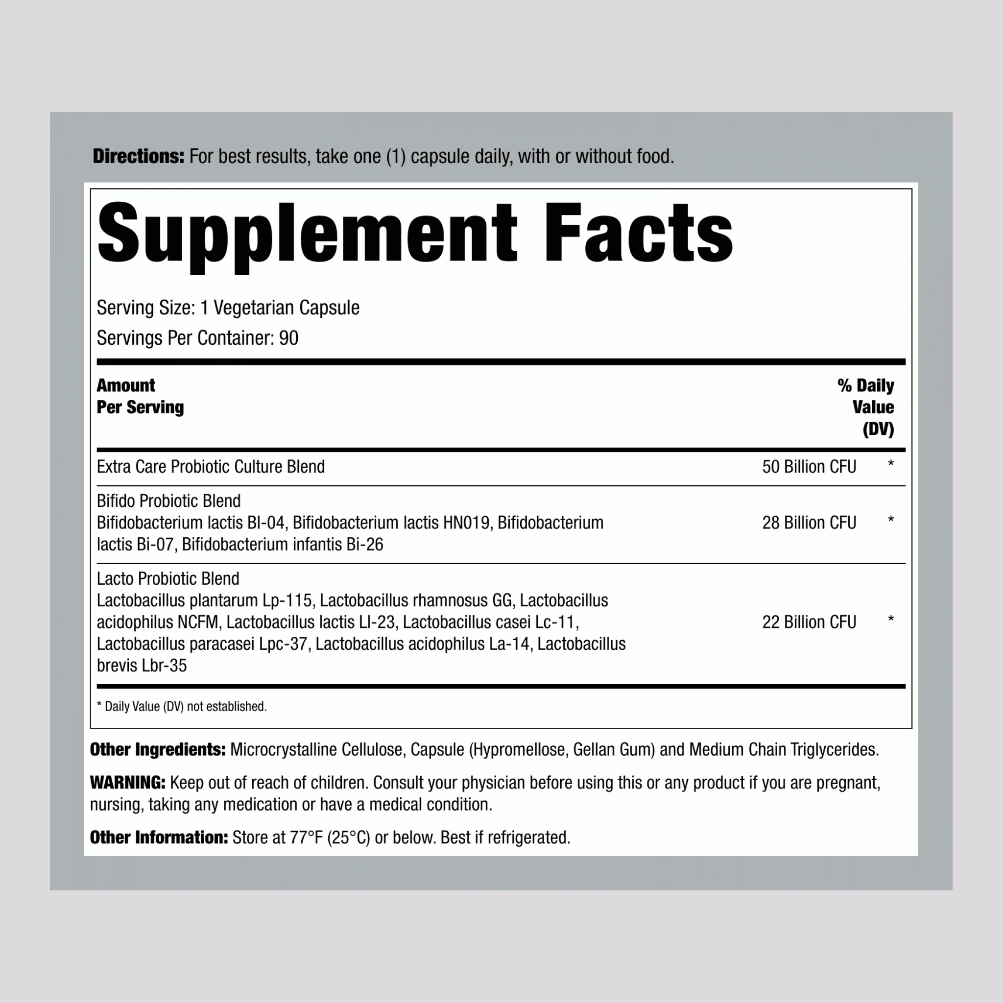 Ultimate Flora Extra Care Probiotic 50 Billion, 90 Delayed Release Vegan Caps - Image 2