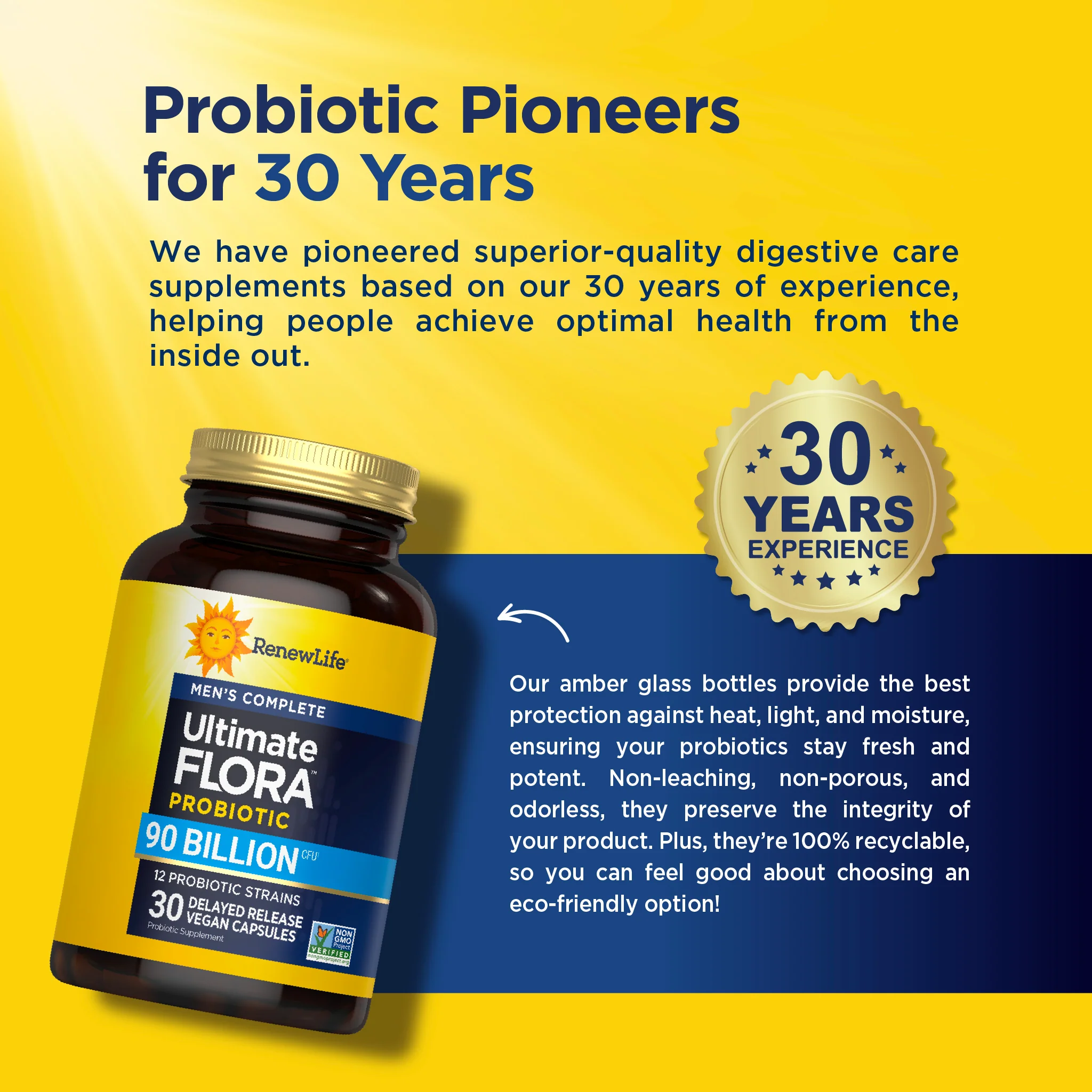 Ultimate Flora Men's Complete Probiotic 90 Billion, 30 Delayed Release Vegan Caps - Image 8