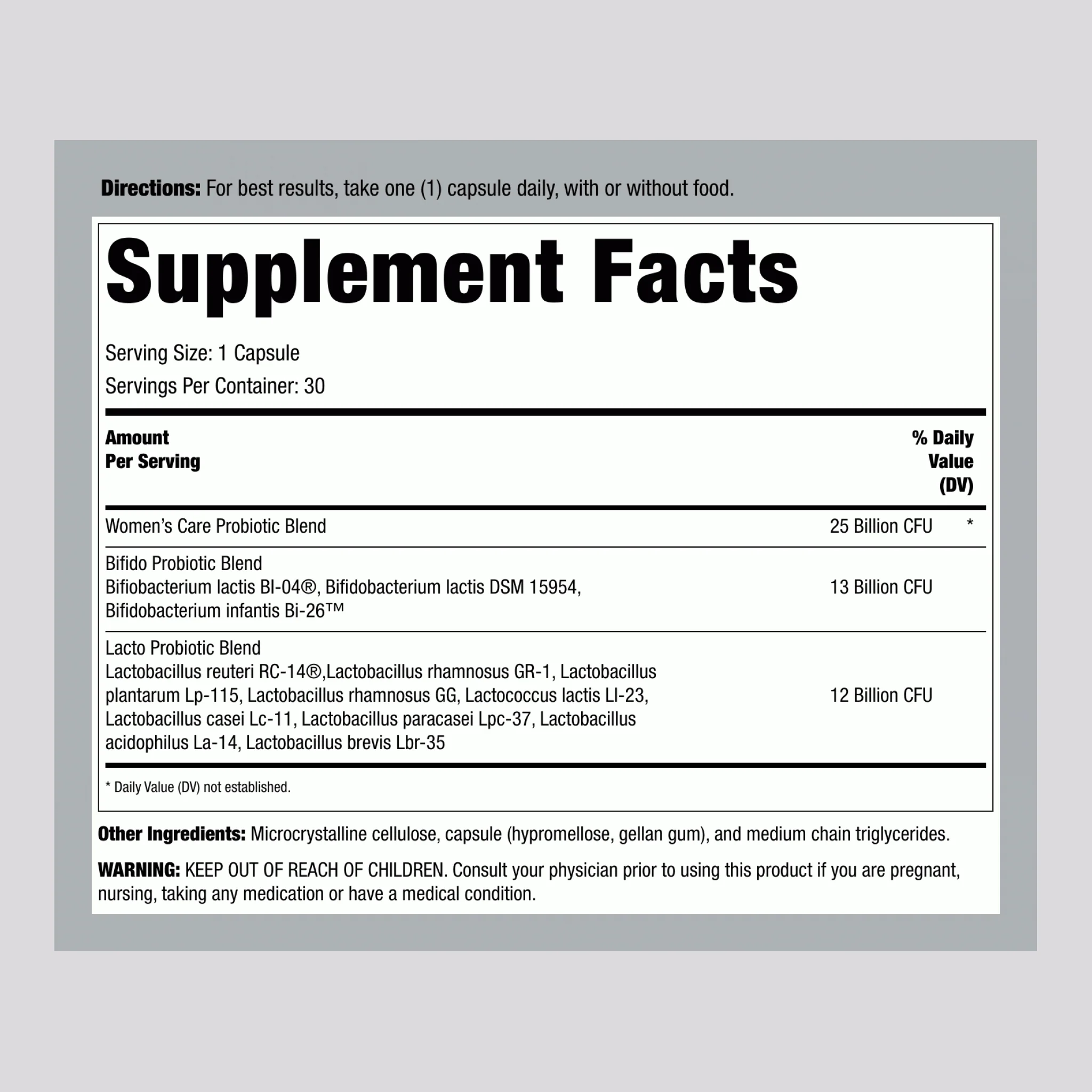 Ultimate Flora Women's Care Probiotic 25 Billion, 30 Delayed Release Vegan Caps - Image 2