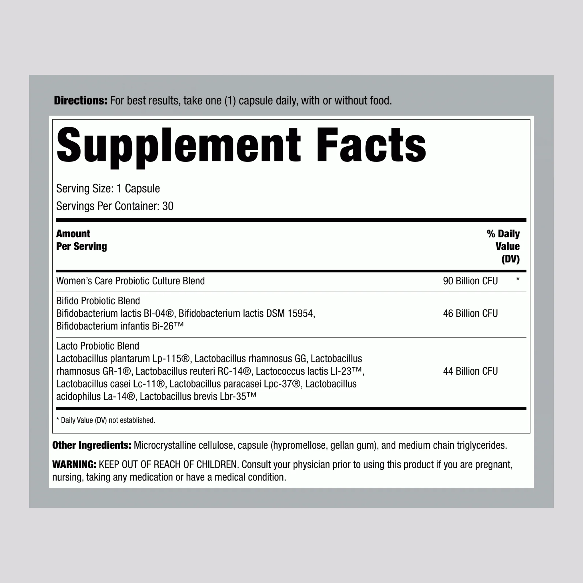 Ultimate Flora Women's Complete Probiotic 90 Billion, 30 Delayed Release Vegan Caps - Image 2