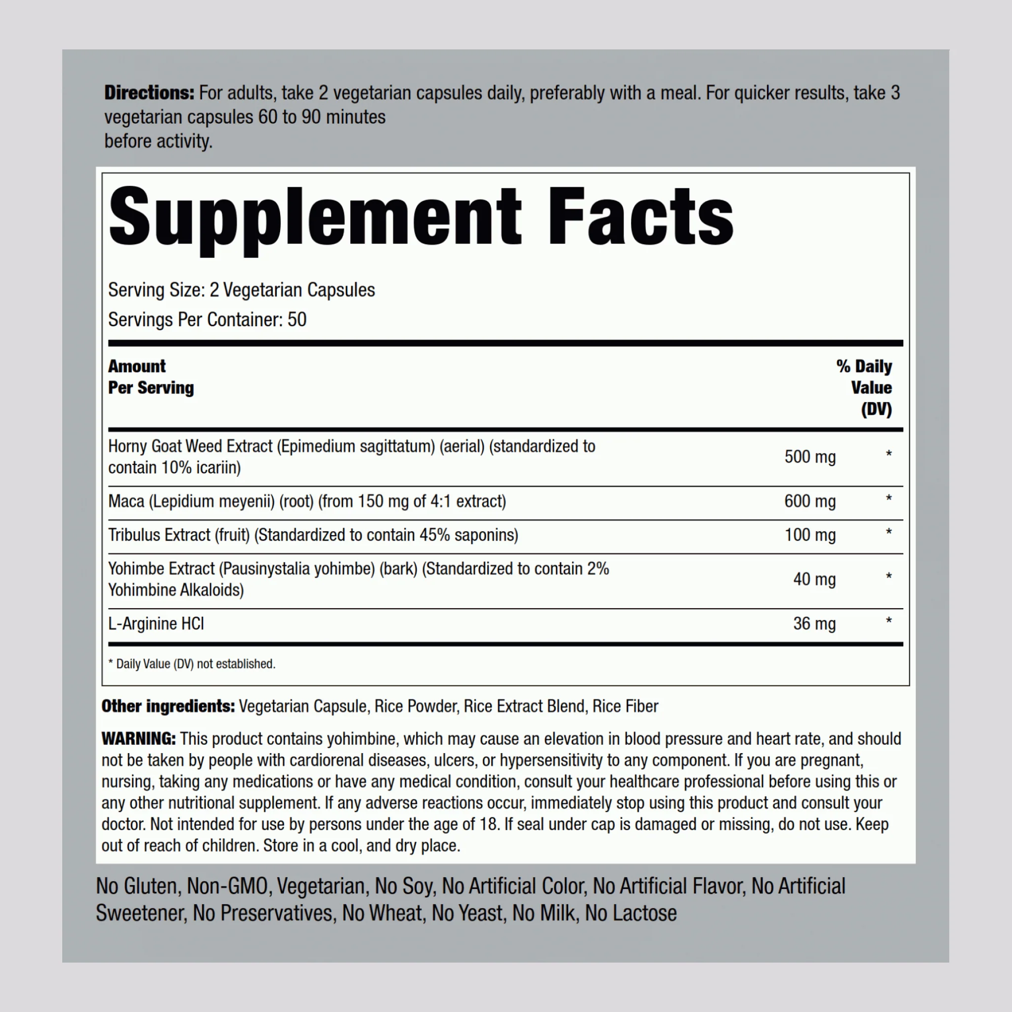 Ultimate Horny Goat Weed Complex, 100 Vegetarian Capsules - Image 2