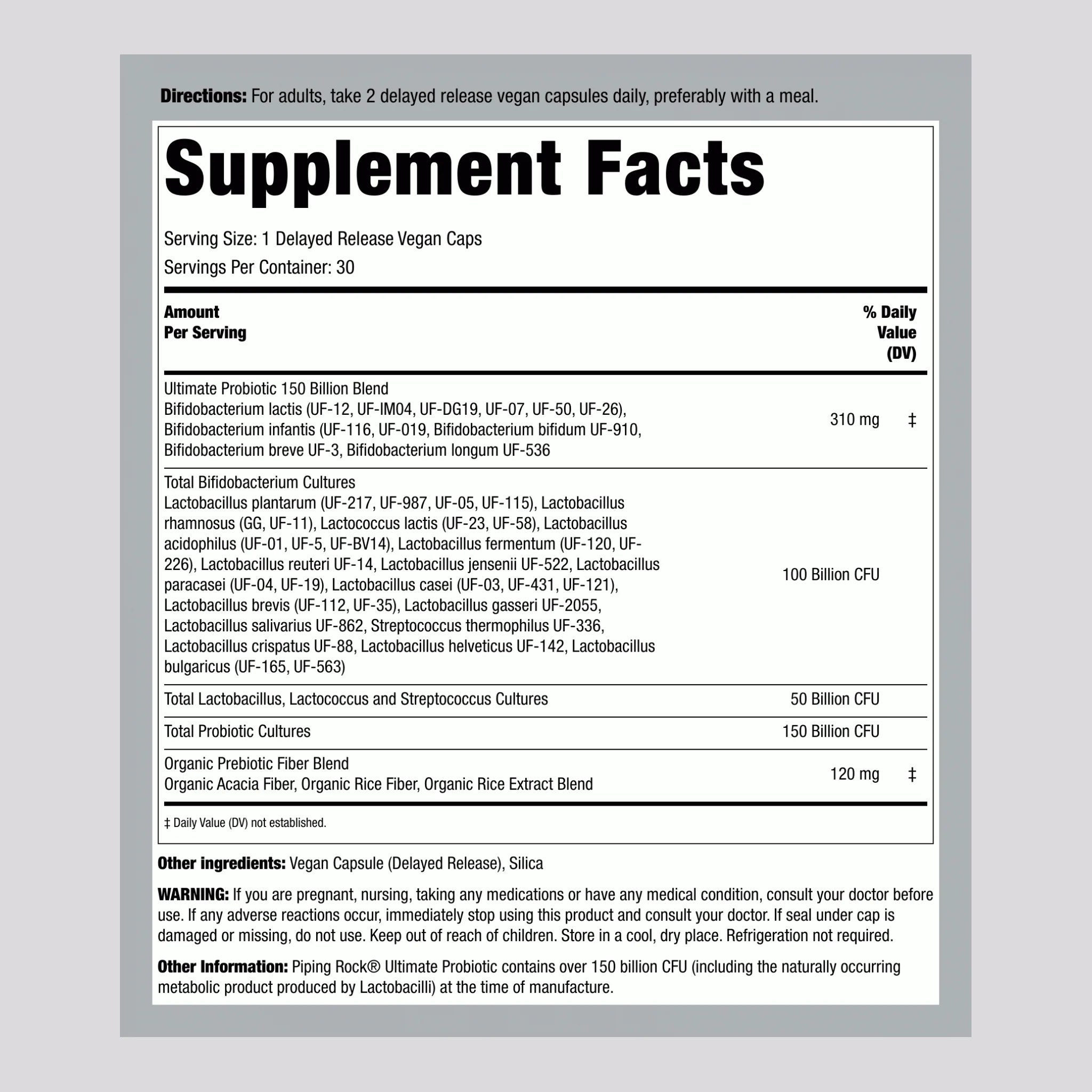 Ultimate Probiotic 40 Strains 150 Billion CFU + Prebiotic, 30 Delayed Release Vegan Caps - Image 2