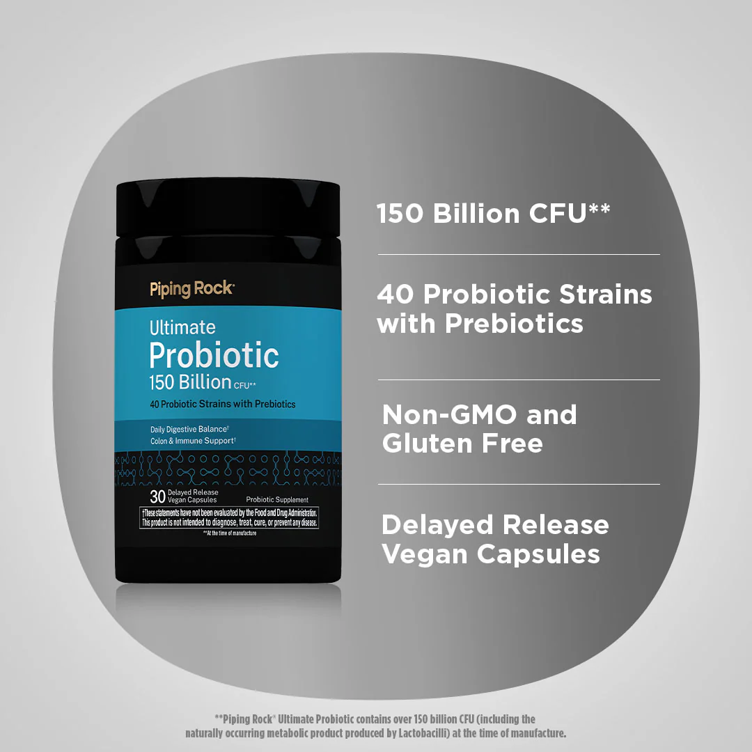 Ultimate Probiotic 40 Strains 150 Billion CFU + Prebiotic, 30 Delayed Release Vegan Caps, 2  Bottles - Image 3