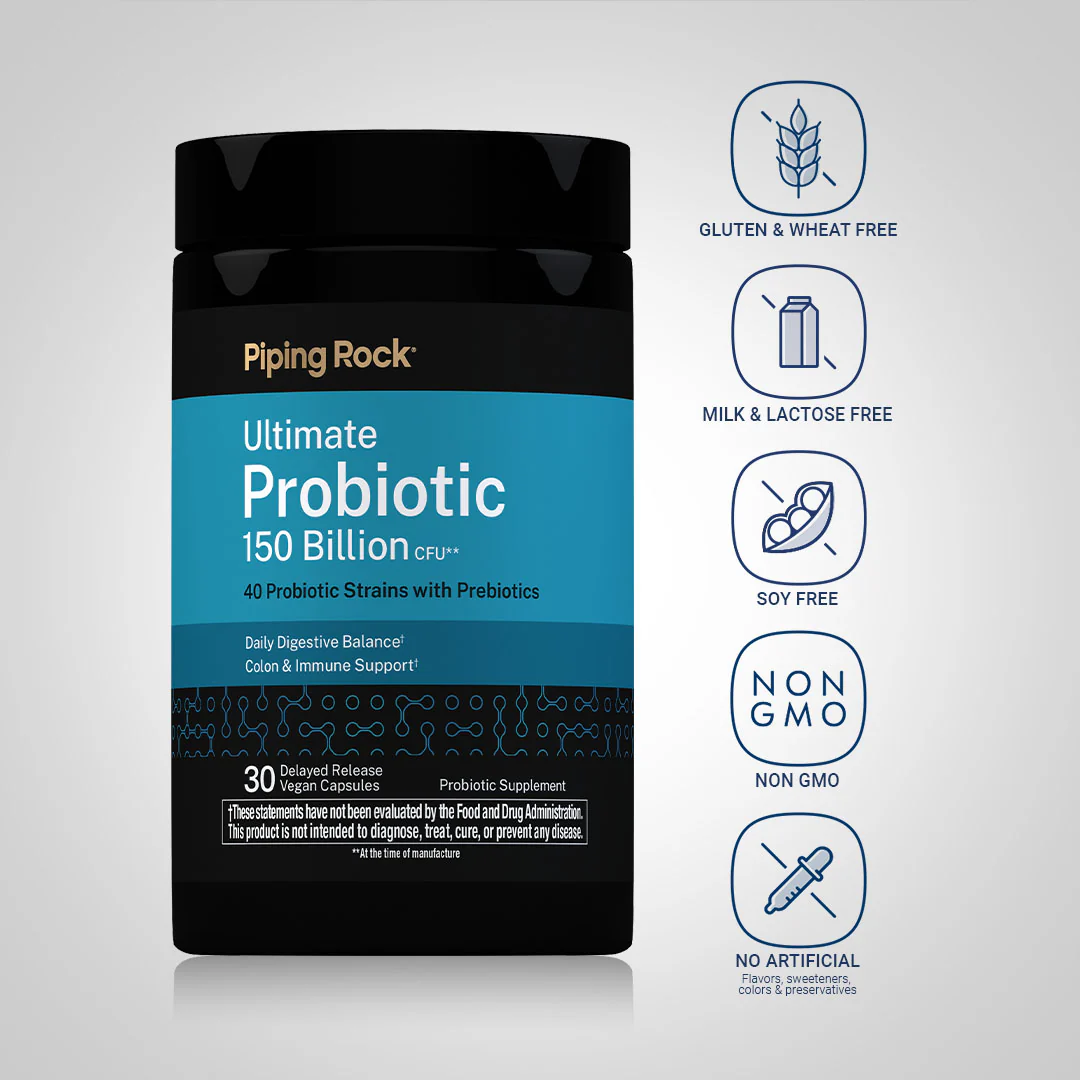 Ultimate Probiotic 40 Strains 150 Billion CFU + Prebiotic, 30 Delayed Release Vegan Caps, 2  Bottles - Image 4