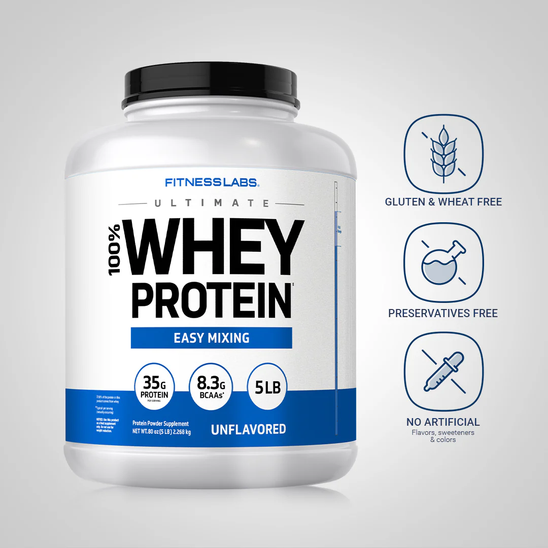 Ultimate Whey Protein (Unflavored & Unsweetened), 5 lbs (2.26 kg) Bottle - Image 4