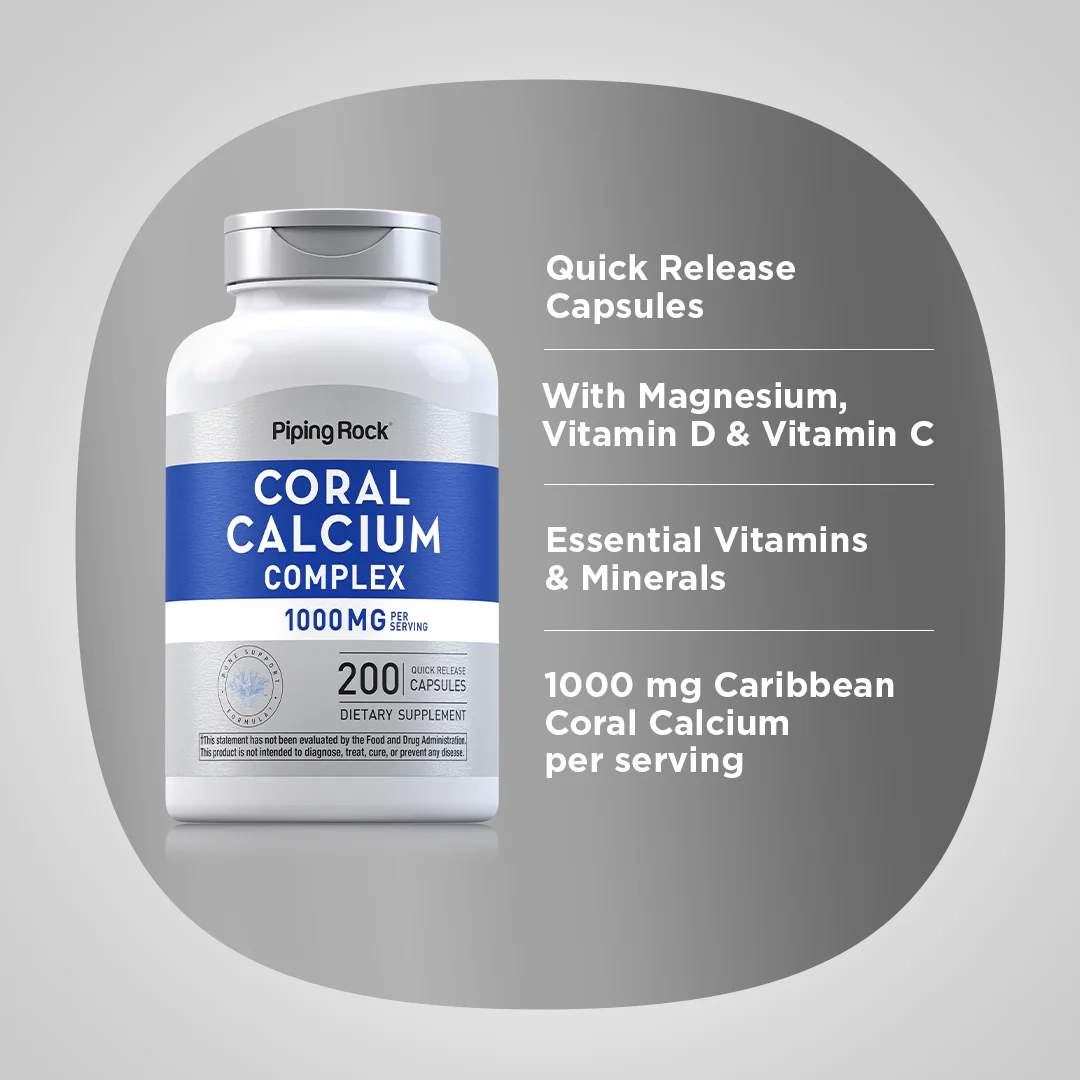 Ultra Coral Calcium Complex, 1000 mg, 200 Quick Release Capsules, 2  Bottles - Image 4