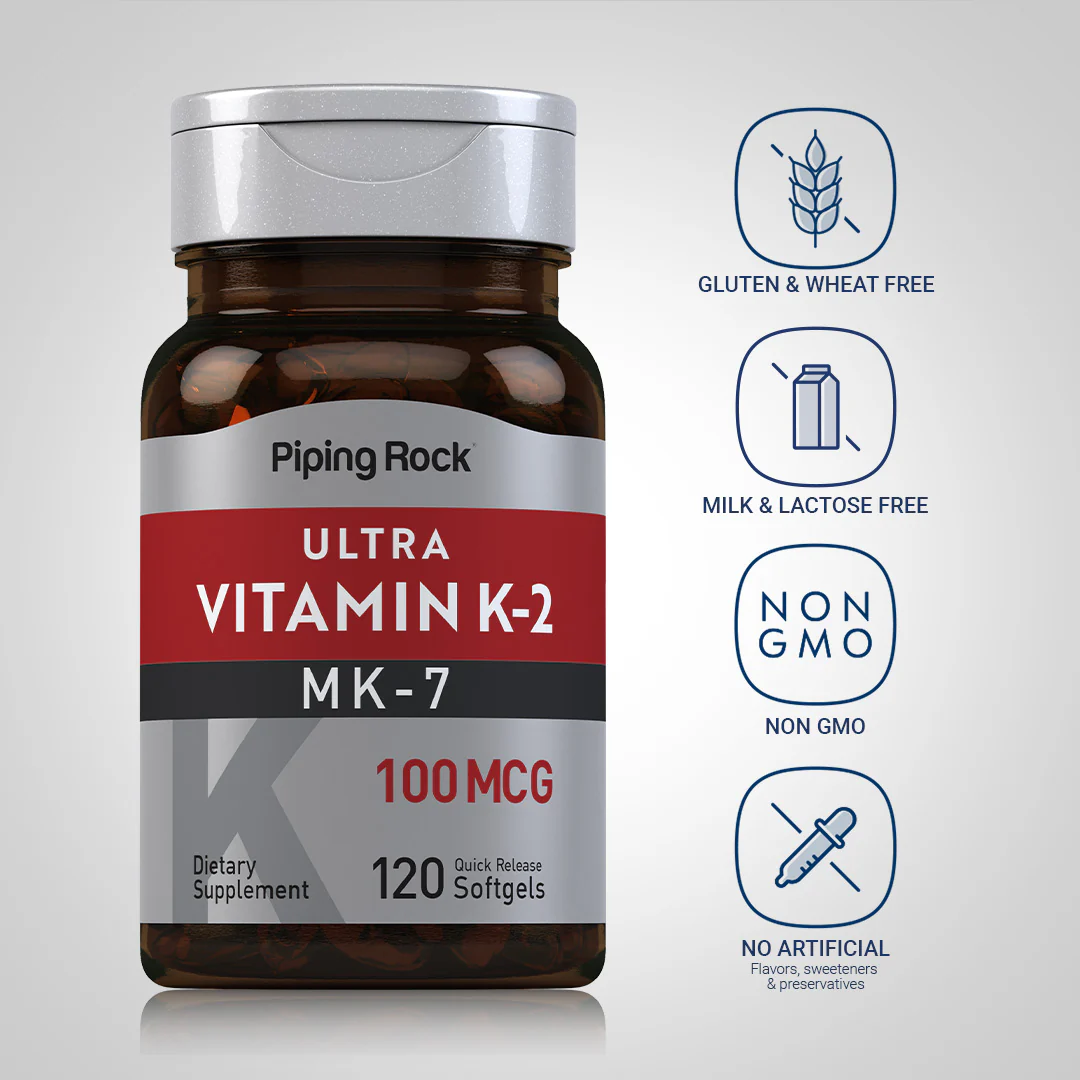 Ultra K2 with MK-7, 100 mcg, 120 Quick Release Softgels, 2  Bottles - Image 4