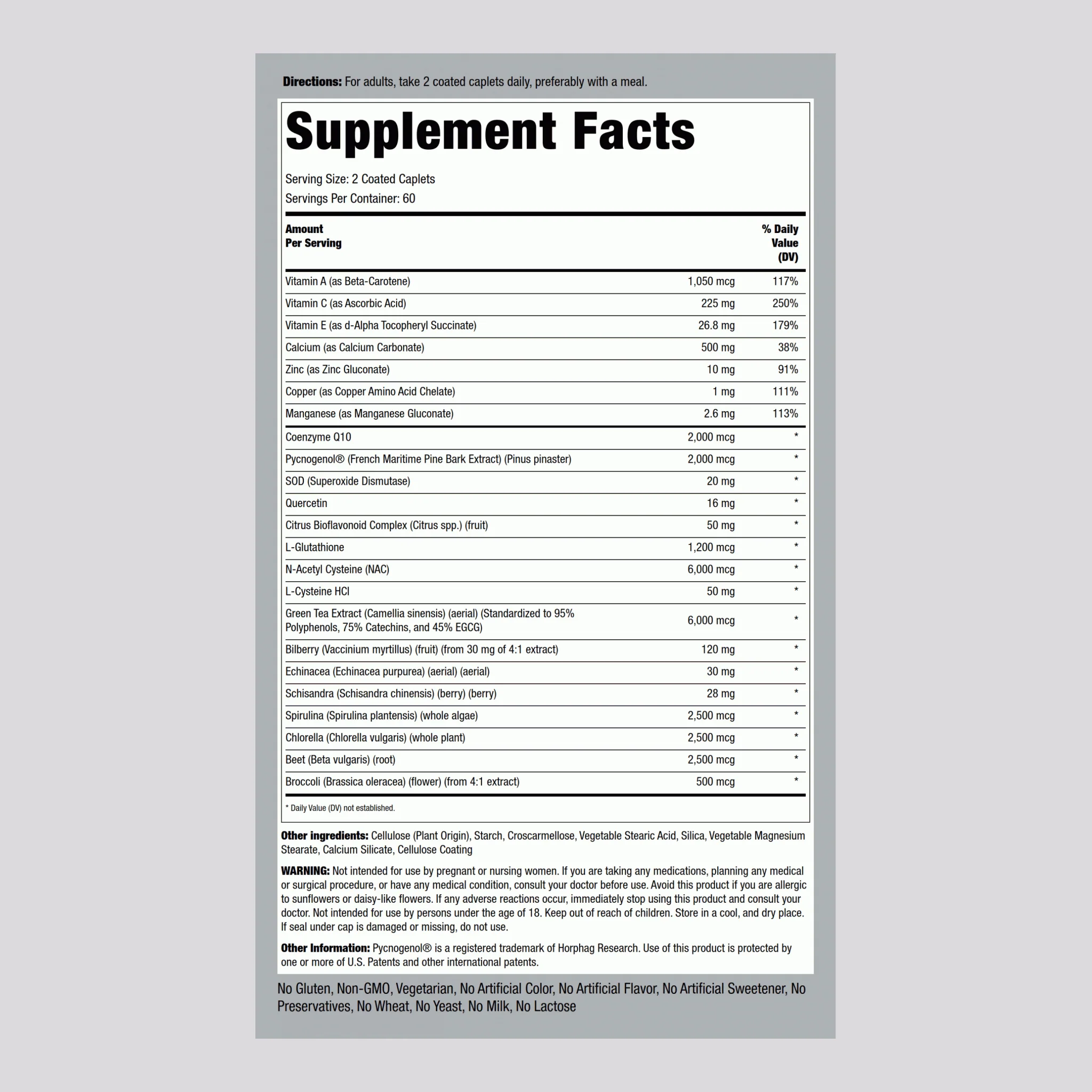 Ultra Max Antioxidant, 120 Coated Caplets, 2  Bottles - Image 2