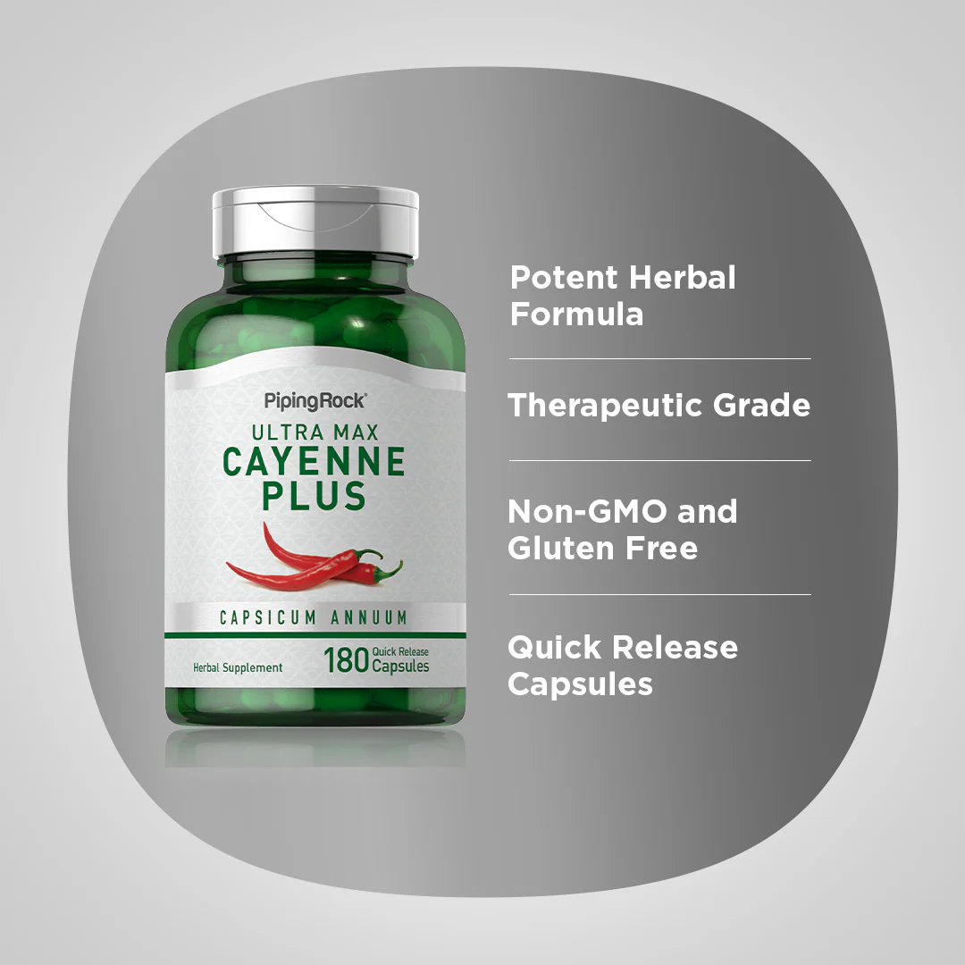Ultra Max Cayenne Plus, 180 Quick Release Capsules - Image 4