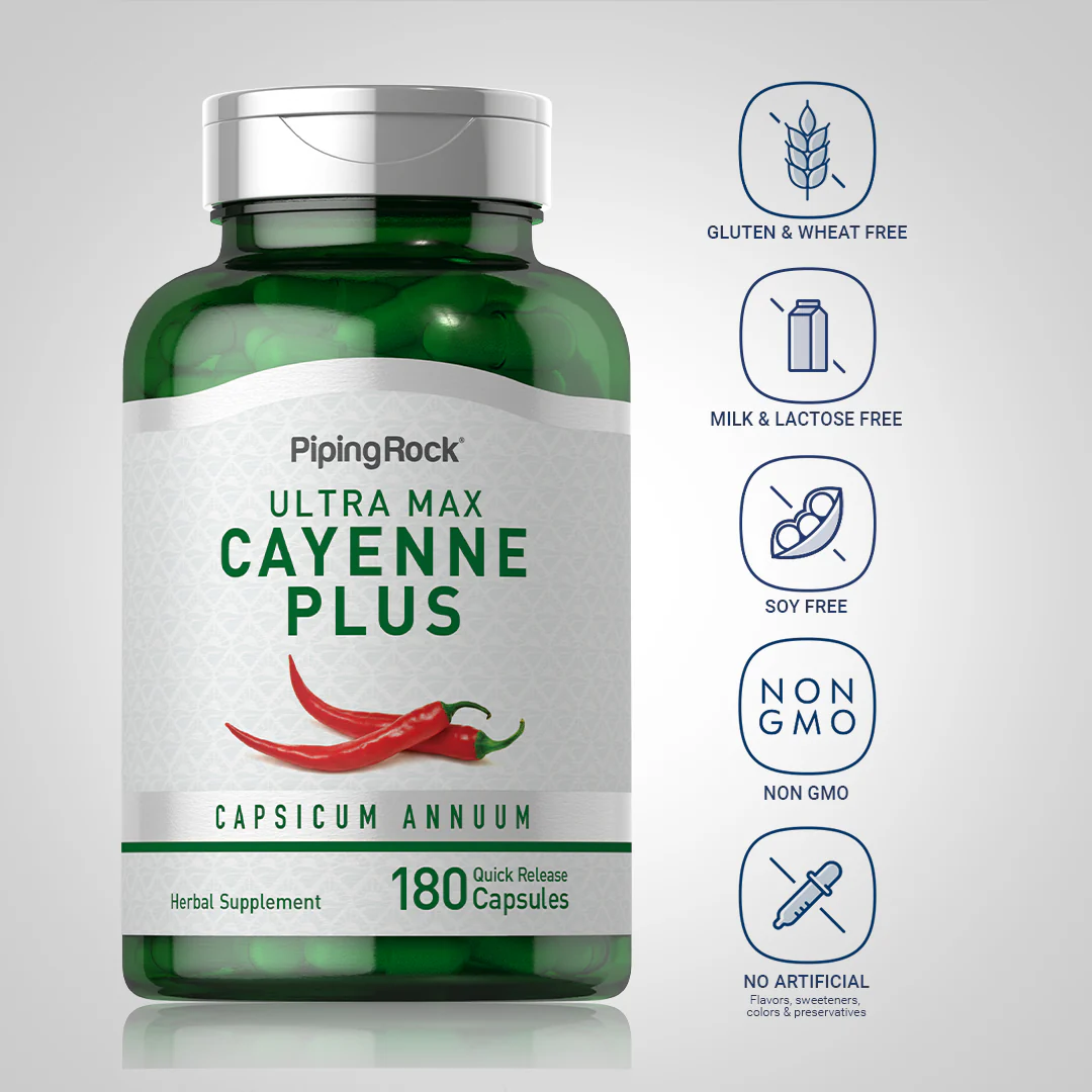 Ultra Max Cayenne Plus, 180 Quick Release Capsules - Image 5