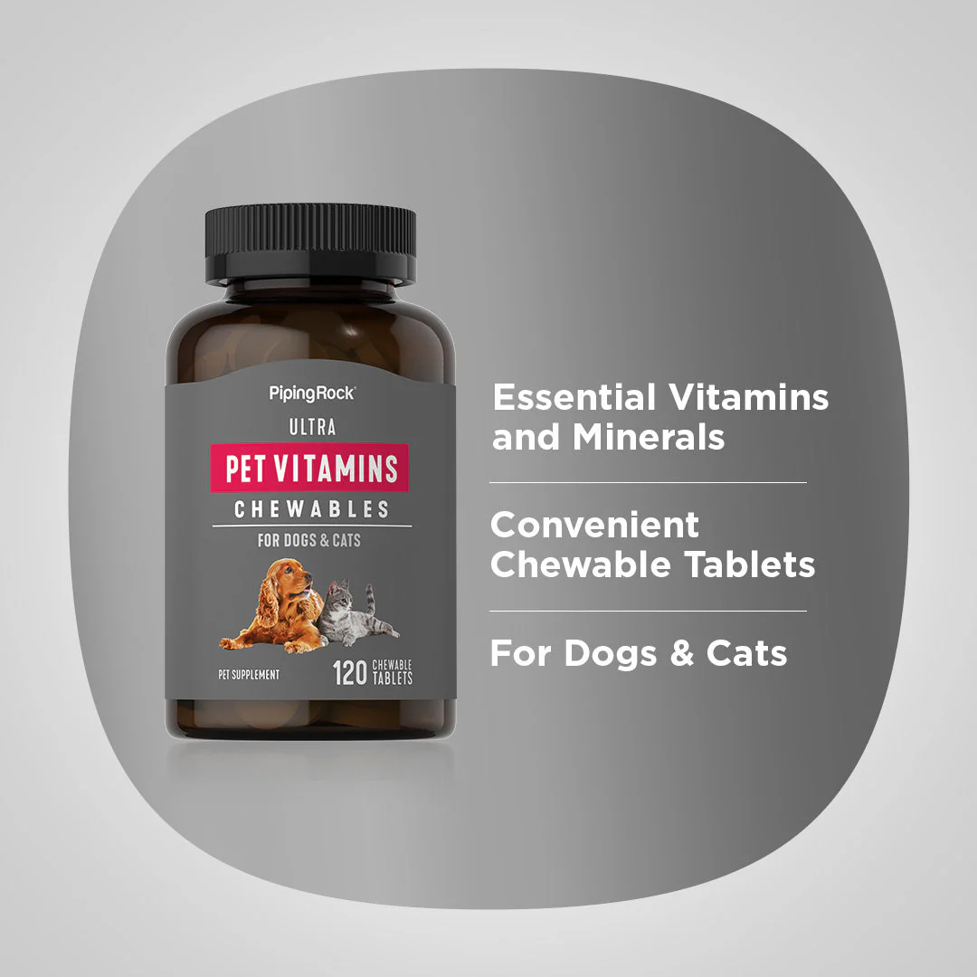 Ultra Pet Vitamins for Dogs & Cats, 120 Chewable Tablets, 2  Bottles - Image 4