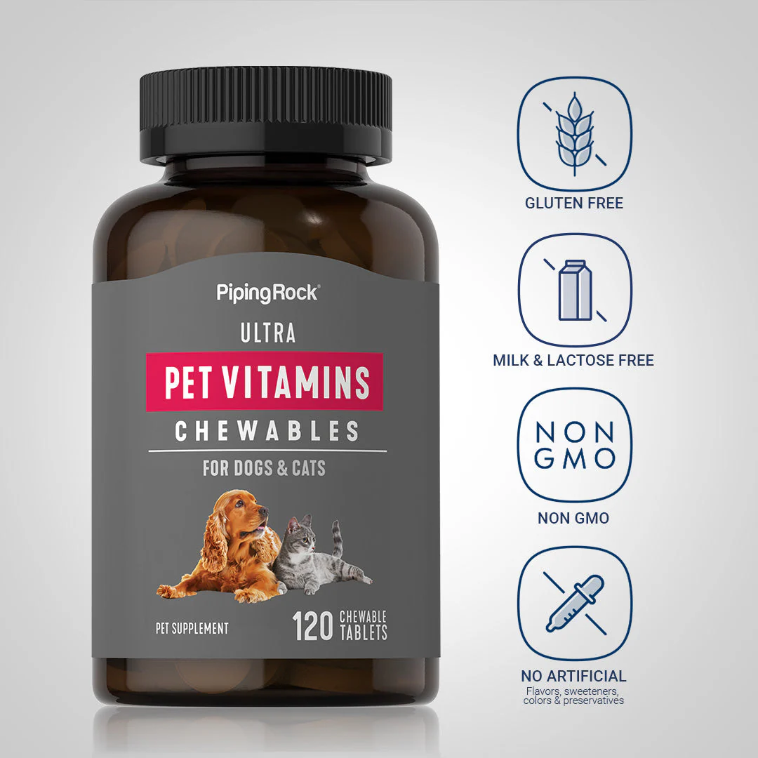 Ultra Pet Vitamins for Dogs & Cats, 120 Chewable Tablets, 2  Bottles - Image 5