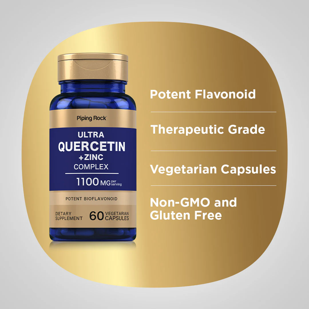 Ultra Quercetin Plus Zinc Complex, 1100 mg (per serving), 60 Vegetarian Capsules, 2  Bottles - Image 4