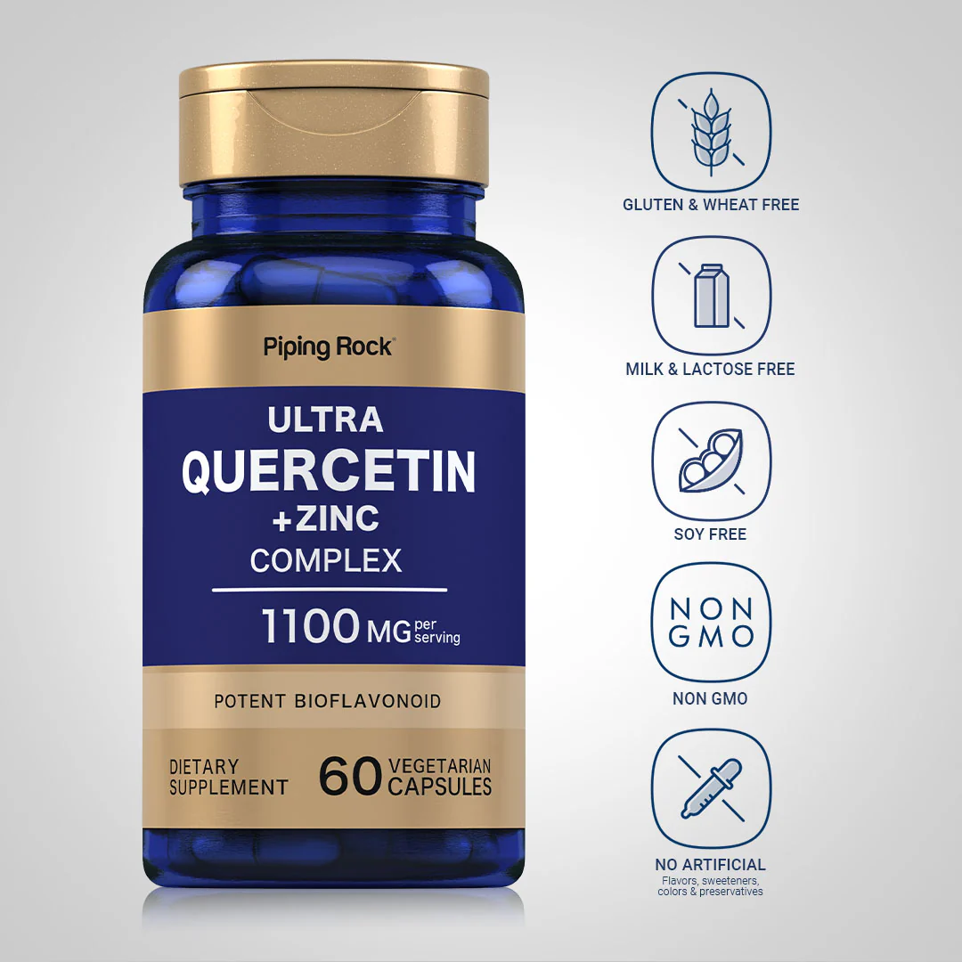 Ultra Quercetin Plus Zinc Complex, 1100 mg (per serving), 60 Vegetarian Capsules, 2  Bottles - Image 5