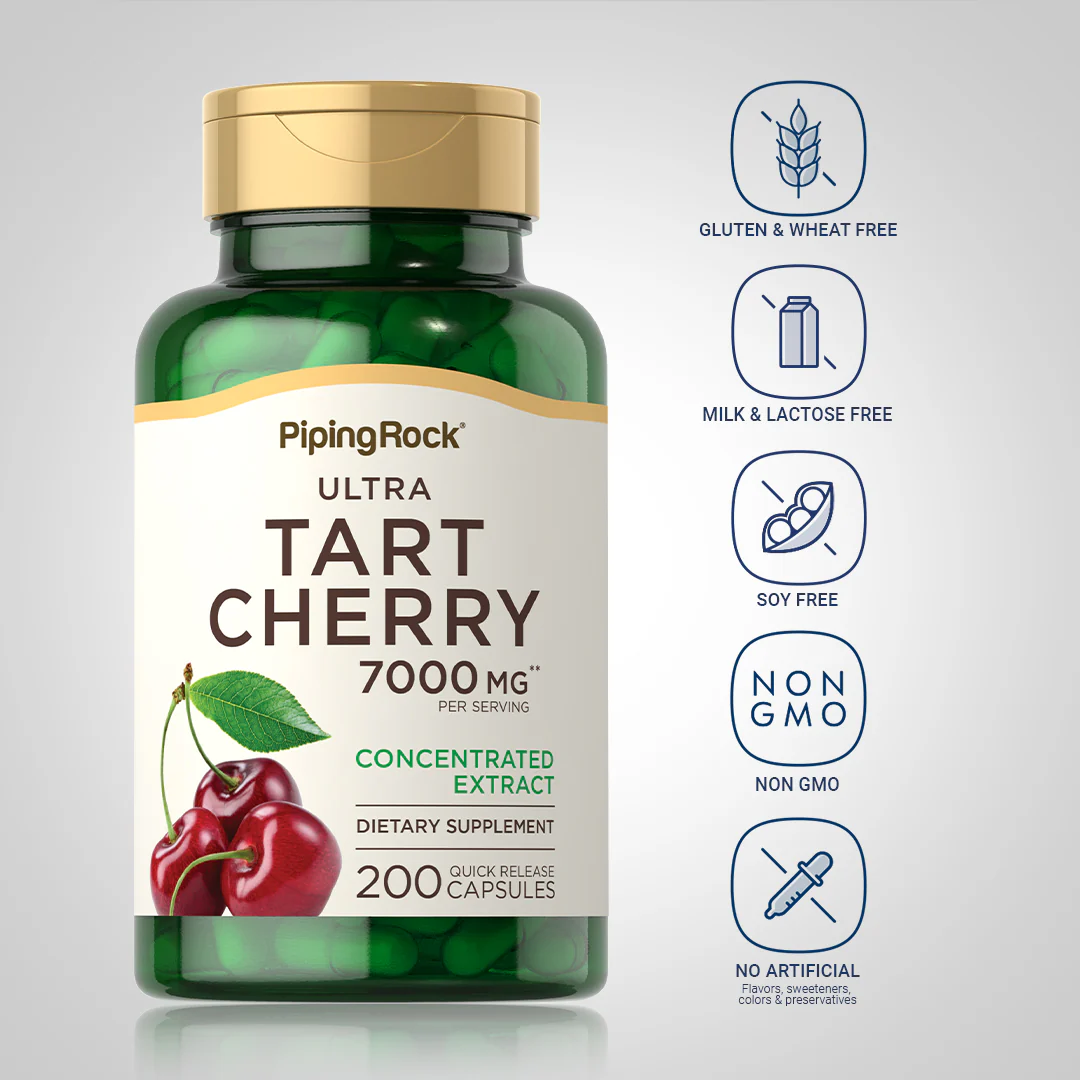 Ultra Tart Cherry, 7000 mg (per serving), 200 Quick Release Capsules - Image 5