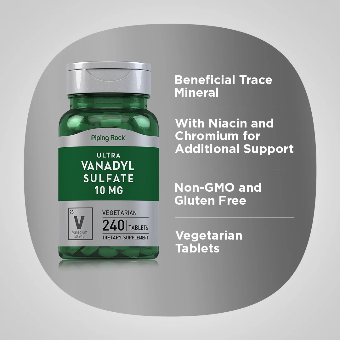 Ultra Vanadyl Complex (Vanadium), 10 mg, 240 Vegetarian Tablets - Image 4