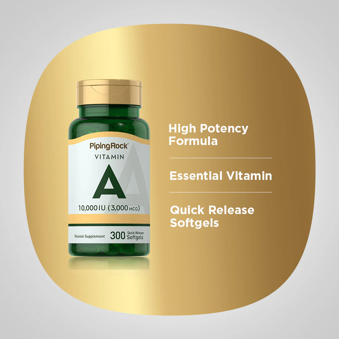 Vitamin A, 10,000 IU, 300 Quick Release Softgels - Image 4