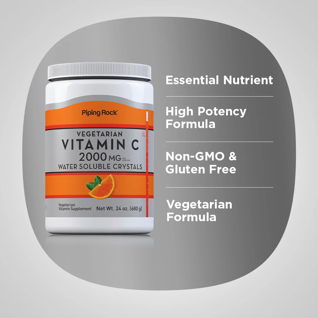 Vitamin C Powder, 2000 mg (per serving), 24 oz (680 g) Bottle - Image 4