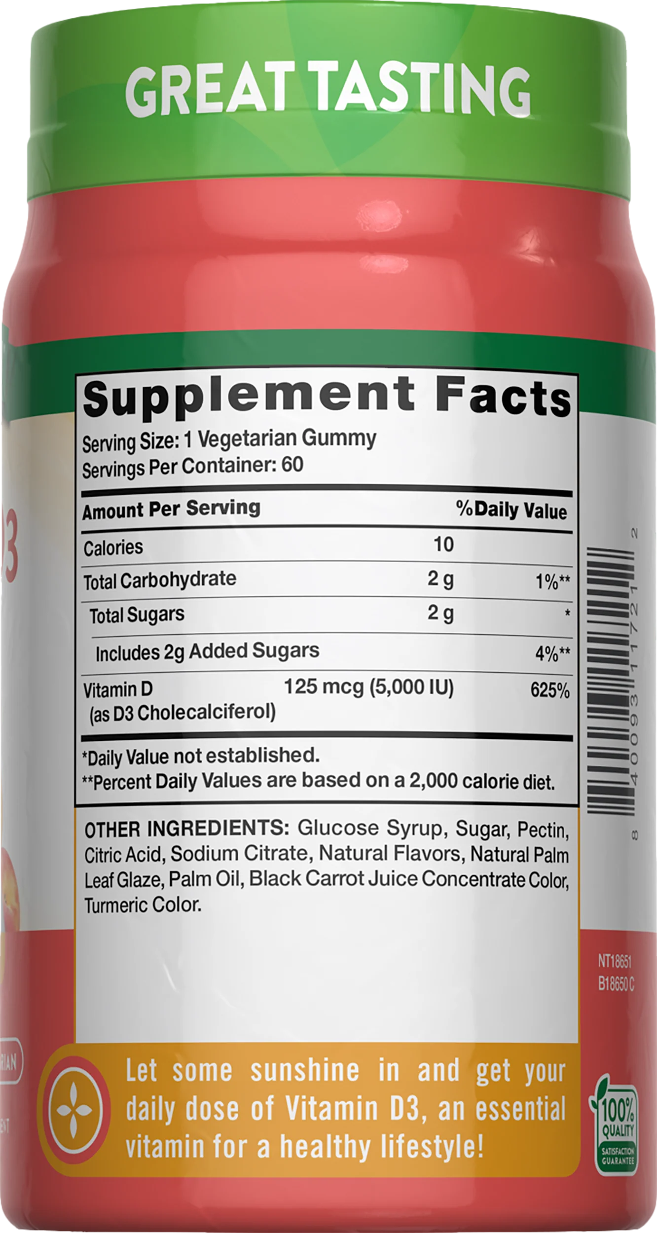 Vitamin D3 (Delicious Peach), 5000 IU, 60 Gummies - Image 3