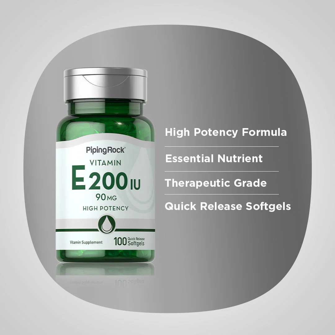 Vitamin E, 200 IU, 100 Quick Release Softgels - Image 4
