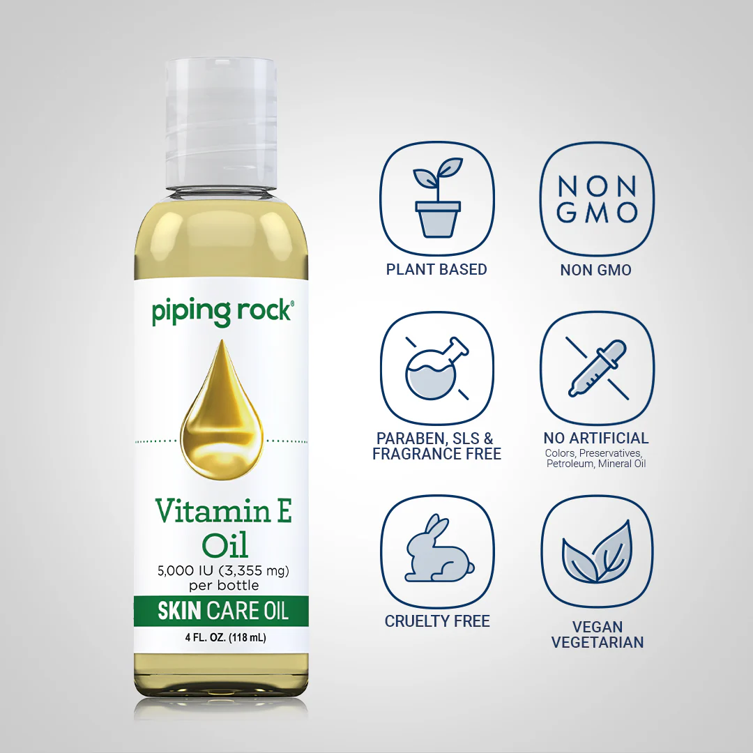 Vitamin E Natural Skin Oil, 5000 IU, 4 fl oz (118 mL) Bottles, 3  Bottles - Image 5
