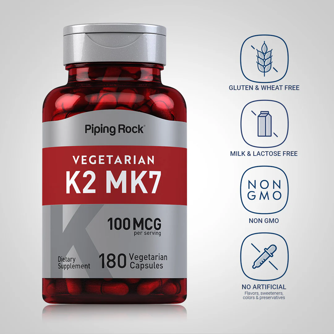 Vitamin K-2 MK-7, 100 mcg (per serving), 180 Vegetarian Capsules, 2  Bottles - Image 4