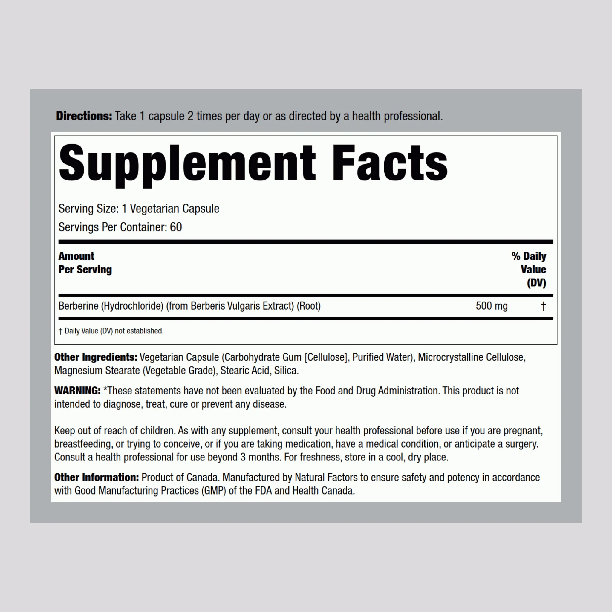 WellBetX Berberine, 500 mg, 60 Vegetarian Capsules - Image 2