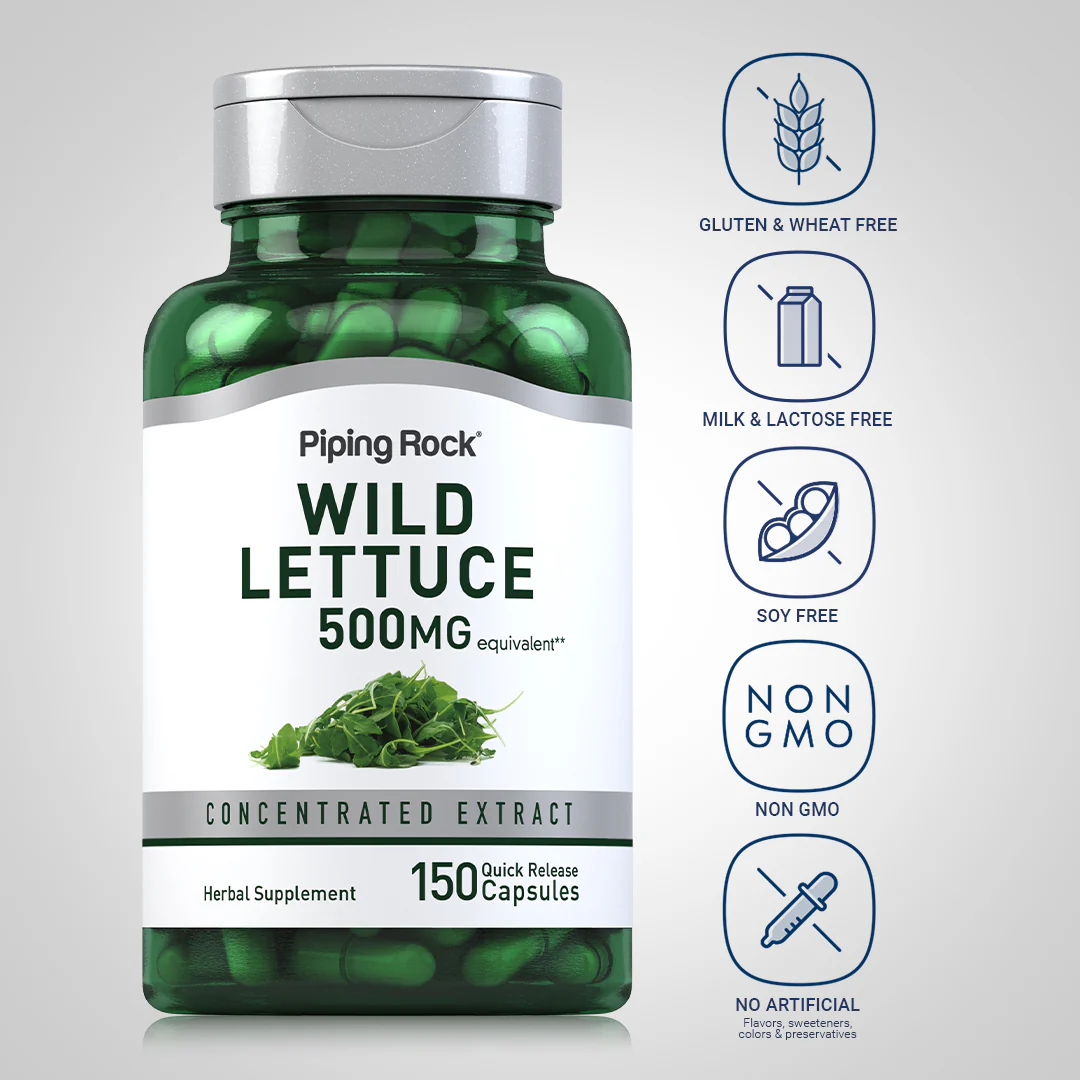 Wild Lettuce, 500 mg, 150 Quick Release Capsules - Image 5