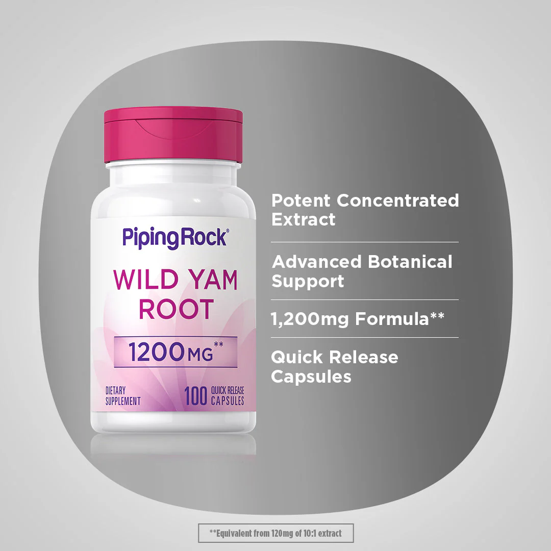 Wild Yam Root, 1200 mg, 100 Quick Release Capsules, 2  Bottles - Image 4