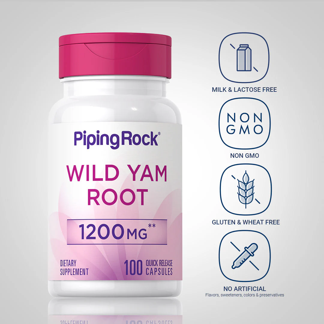 Wild Yam Root, 1200 mg, 100 Quick Release Capsules, 2  Bottles - Image 5