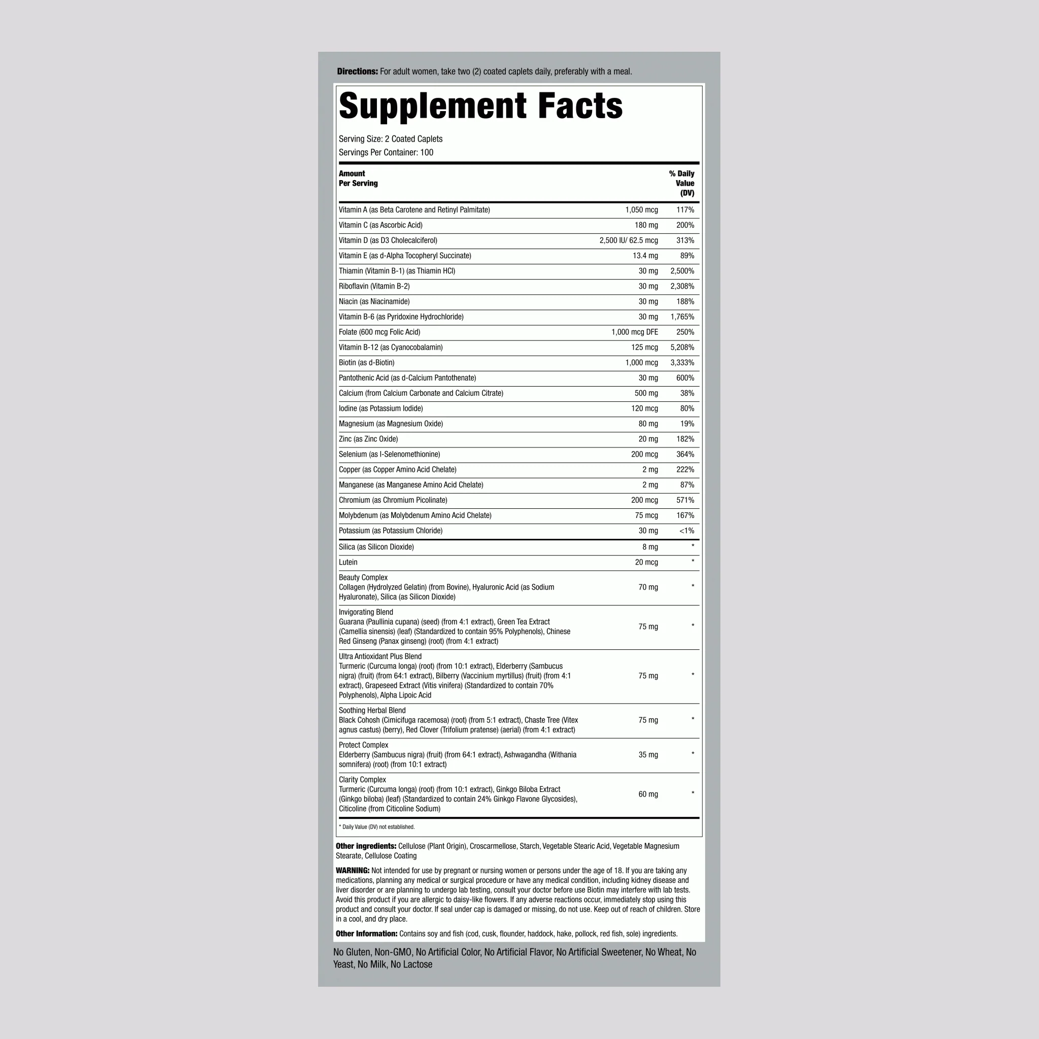 Women's Mega Multi 50 Plus, 200 Coated Caplets - Image 2