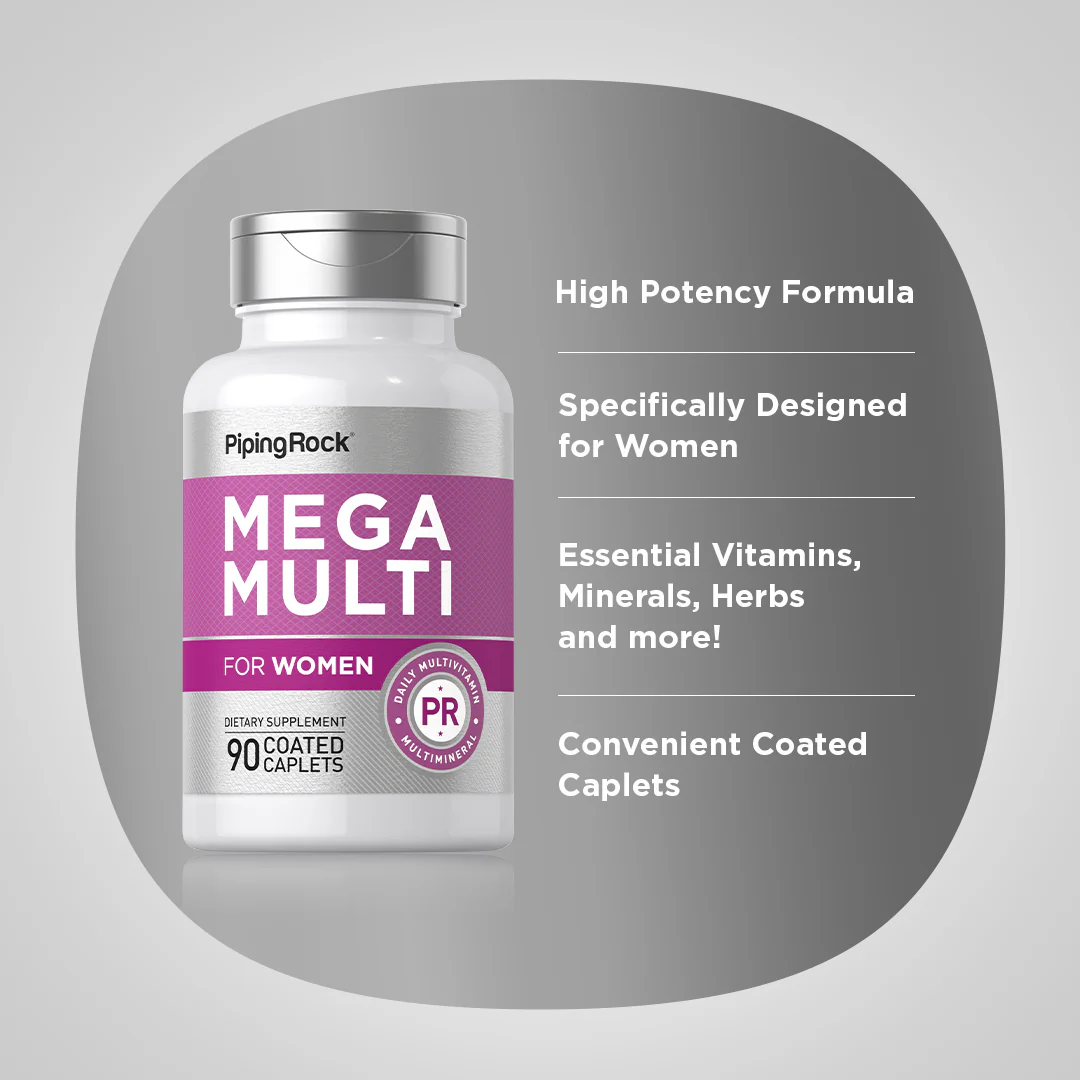 Women's Mega Multi, 90 Coated Caplets - Image 4