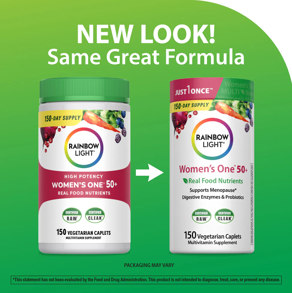 Women's One 50+ plus Real Food Nutrients, 150 Vegetarian Caplets - Image 4
