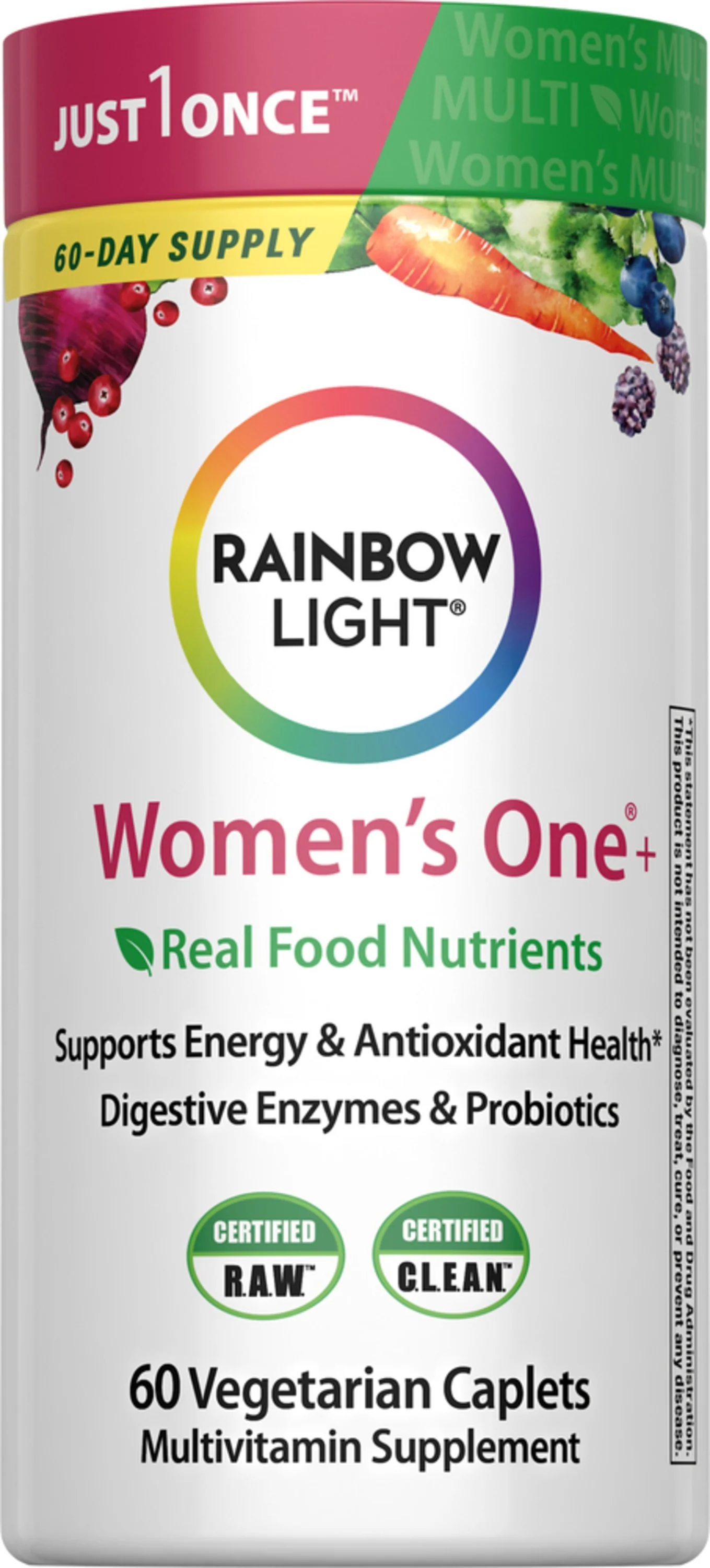 Women's One + Real Food Nutrients, 60 Vegetarian Caplets - Image 9