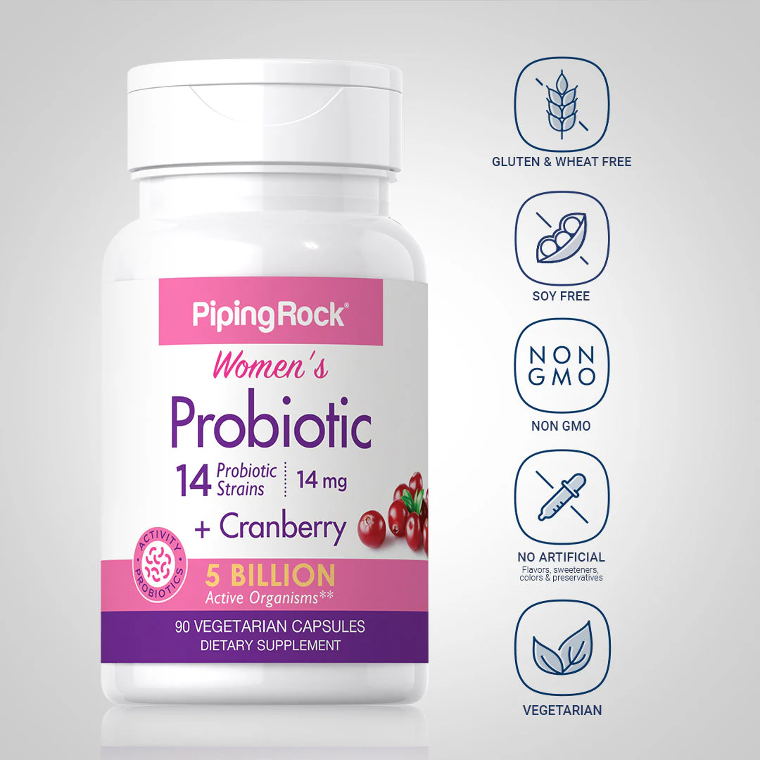 Women’s Probiotic 14 Strains 5 Billion Organisms plus Cranberry, 90 Vegetarian Capsules, 2  Bottles - Image 5