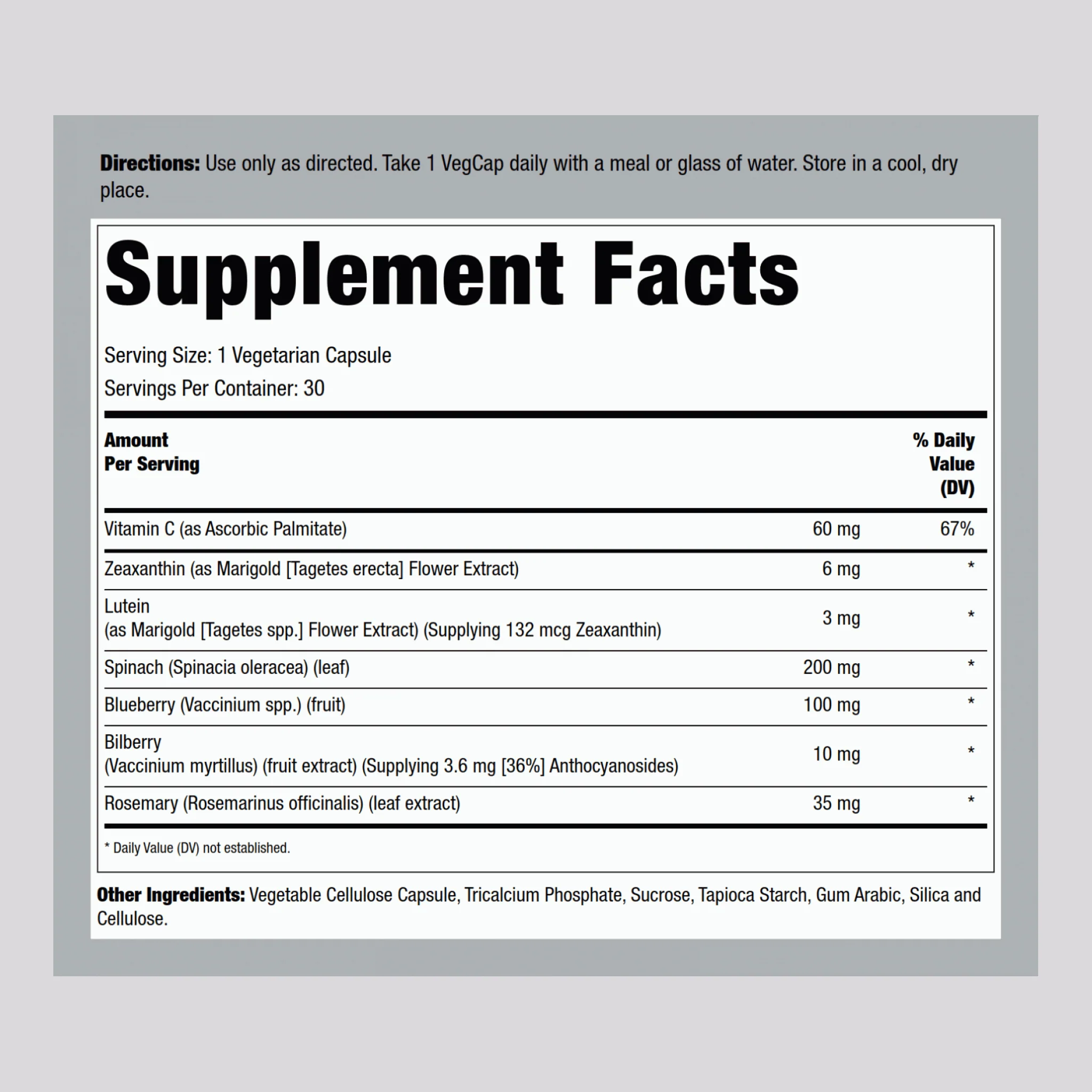 Zeaxanthin, 6 mg, 30 Vegetarian Capsules - Image 2