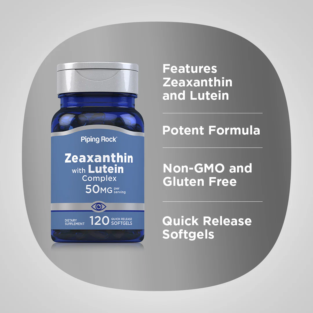 Zeaxanthin with Lutein Complex, 50 mg (per serving), 120 Quick Release Softgels - Image 3