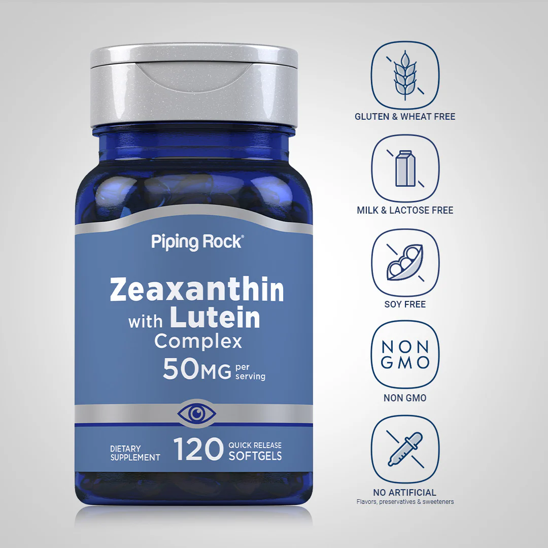 Zeaxanthin with Lutein Complex, 50 mg (per serving), 120 Quick Release Softgels, 2  Bottles - Image 4