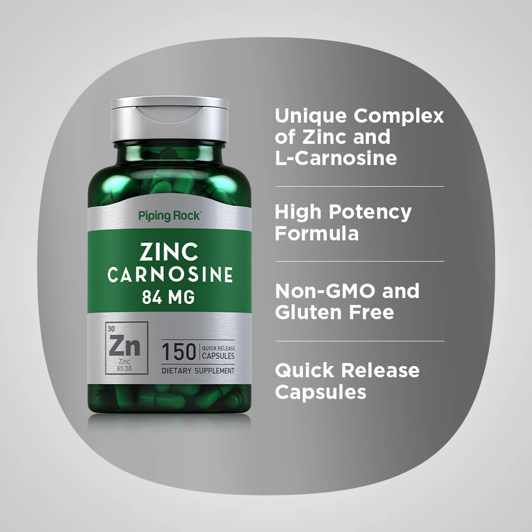 Zinc Carnosine, 84 mg, 150 Quick Release Capsules, 2  Bottles - Image 4