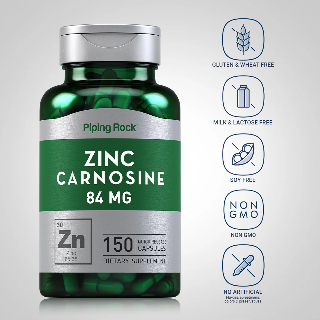Zinc Carnosine, 84 mg, 150 Quick Release Capsules, 2  Bottles - Image 5
