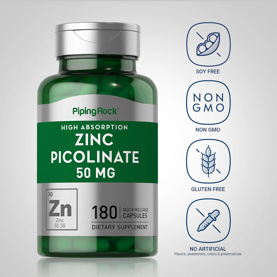 Zinc Picolinate (High Absorption Zinc), 50 mg, 180 Quick Release Capsules - Image 5